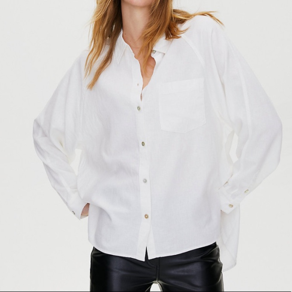 Wilfred Free Boyfriend Button-Up Shirt